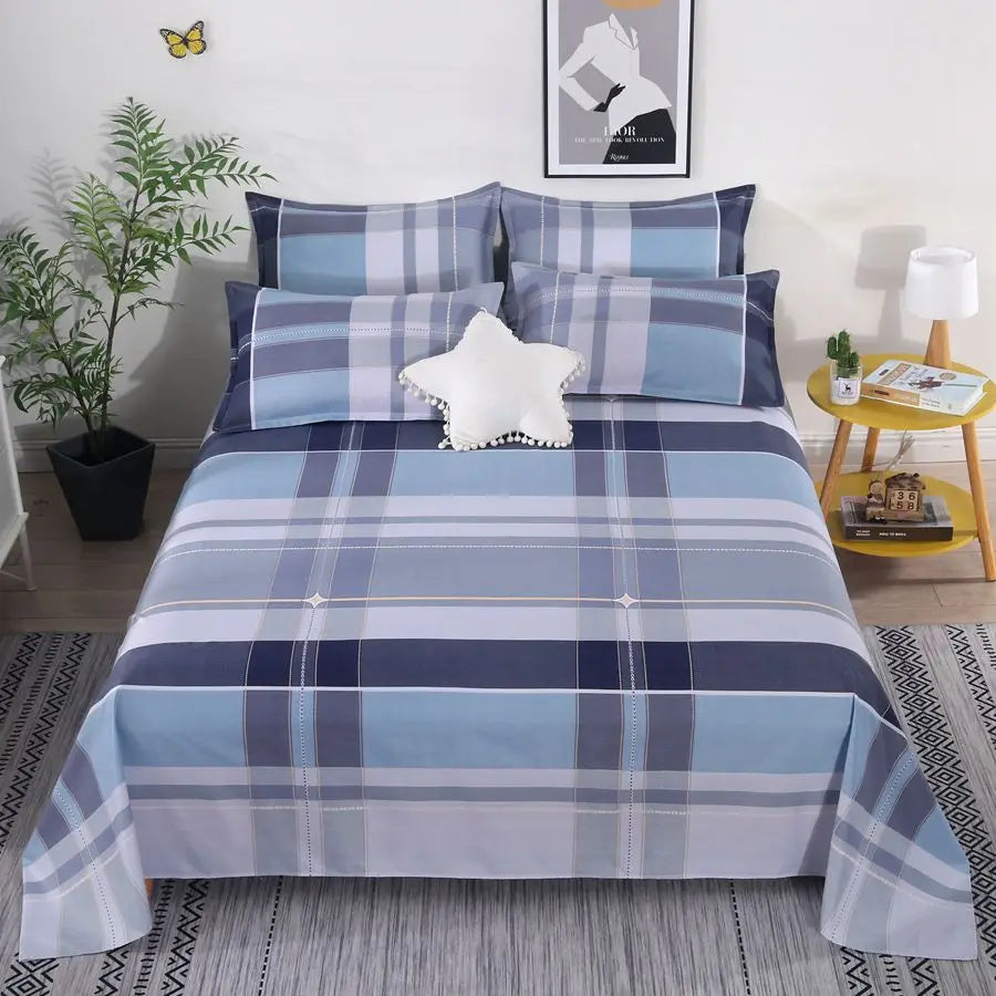 1 Sábana Bajera Textil Hogar Moderna Poliéster Algodón Sábanas Planas Ropa de Cama Tamaño Individual Queen King (Sin Fundas de Almohada)