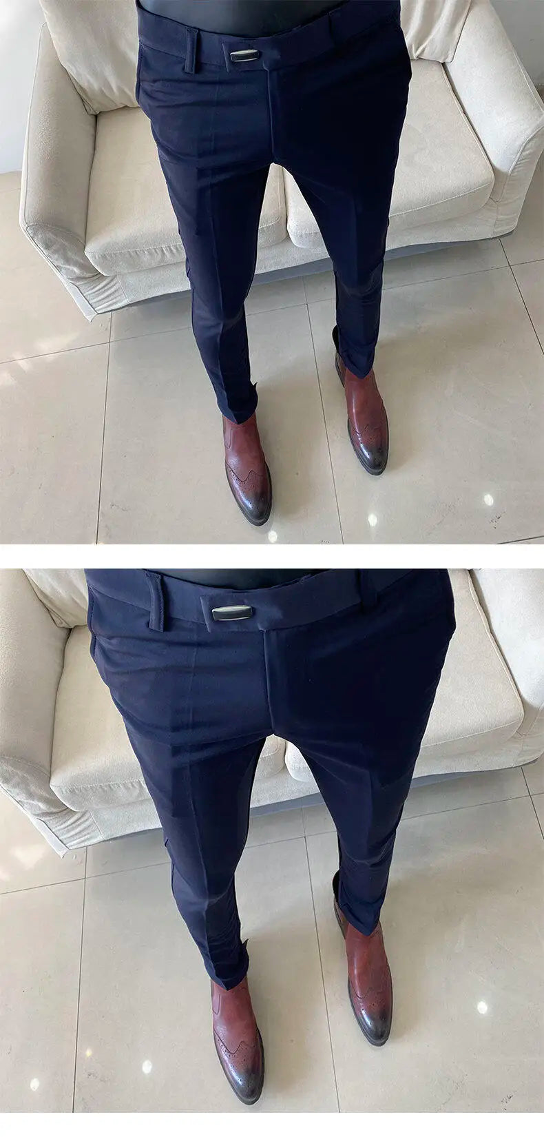Pantalones de vestir de hombre Otoño Nuevos pantalones de traje sólidos de negocios casuales rectos ajustados pantalones formales Pantalones Hombre Ropa de hombre