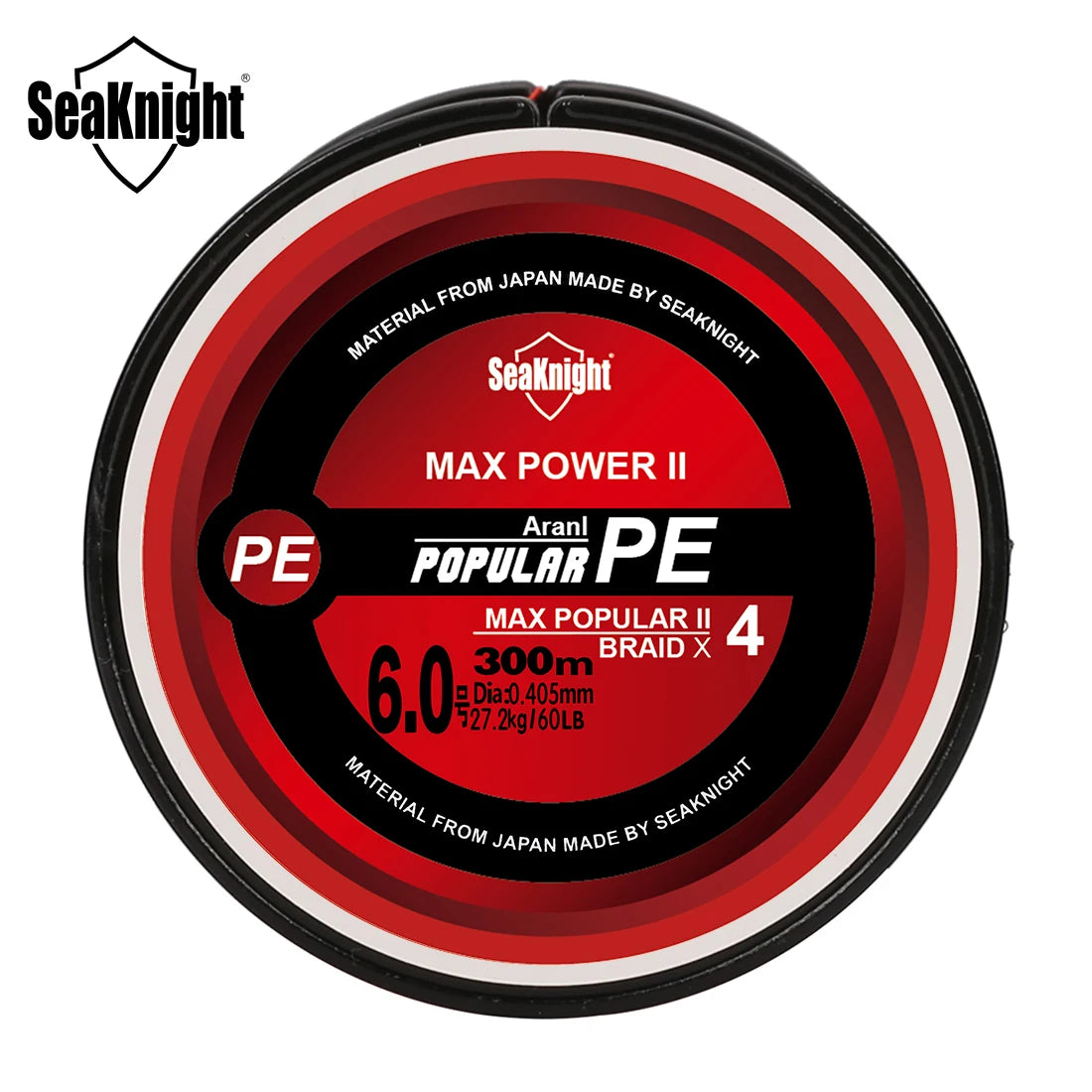 Línea de pesca trenzada SeaKnight marca TriPoseidon Series 4 hebras 300M PE 8-60LB Sedal de pesca multifilamento suave para carpa