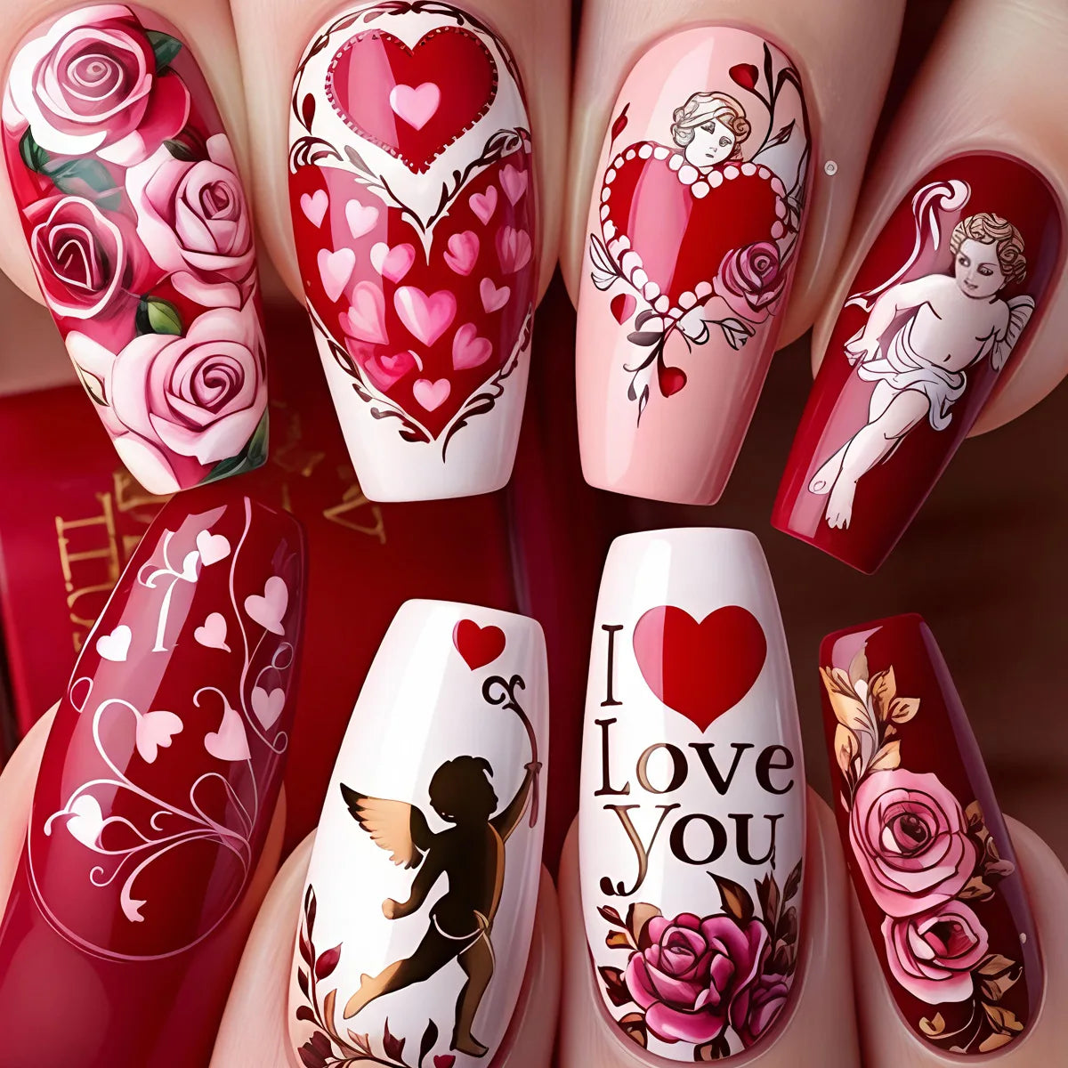 Heart Flower Press-On Nails (24PCS)