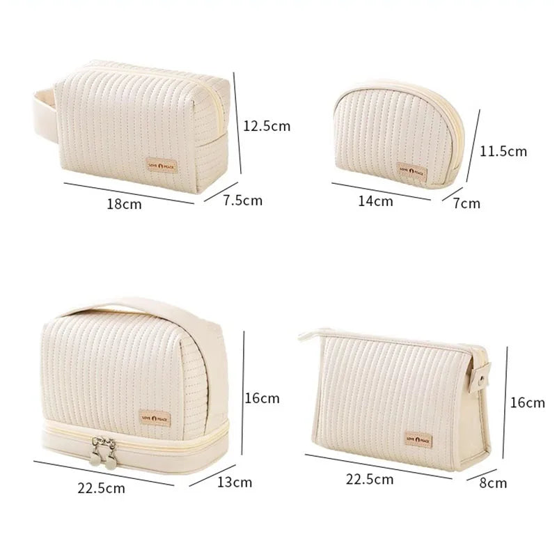 Bolsa de maquillaje de gran capacidad, estuches de cosméticos para mujer, organizador de maquillaje, neceser de belleza portátil, artículos de viaje esenciales, neceser de aseo.