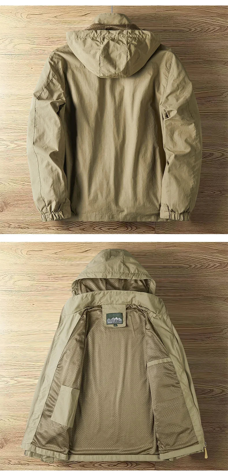 Chaquetas casuales de primavera y otoño para hombre, sección delgada, chaqueta perforada con capucha para hombre, versátil para escalada y ropa de calle