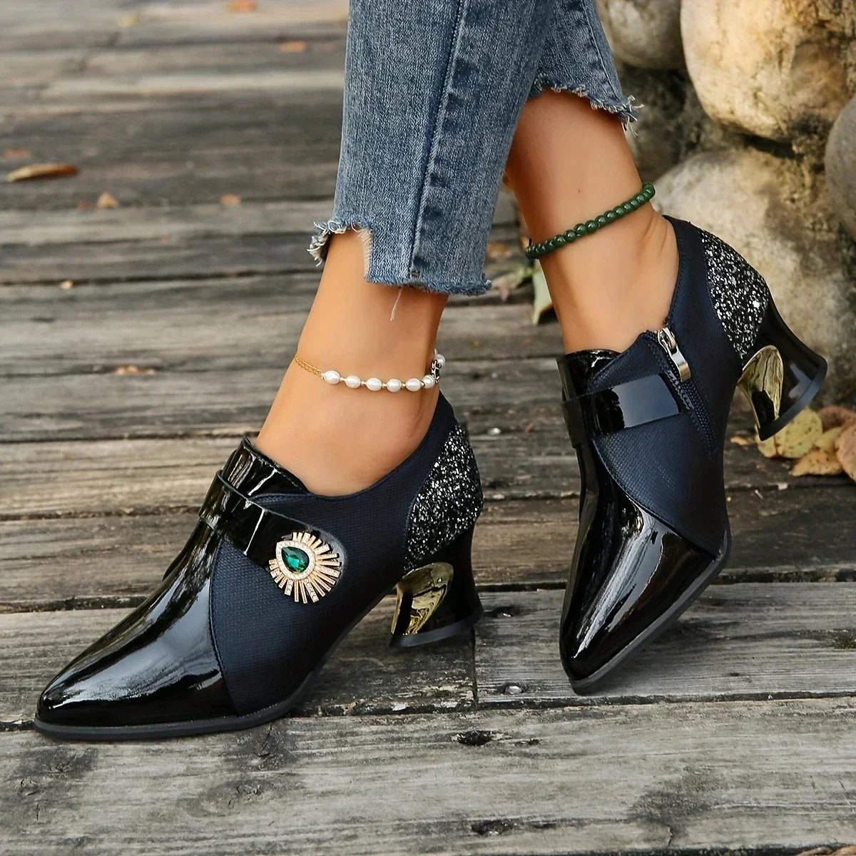Elegant Pearl Flower Pumps