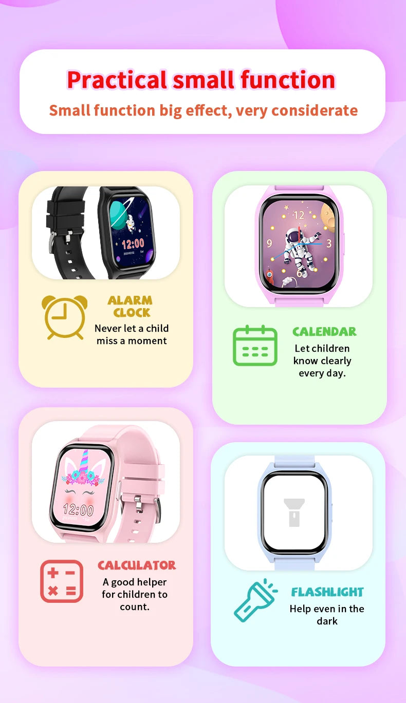Kids Smart Watch Girls Boys SmartWatch for Kids Smartwatch Gifts for 4-15 Years Old Sports Pedometer Birthday Gift for Children