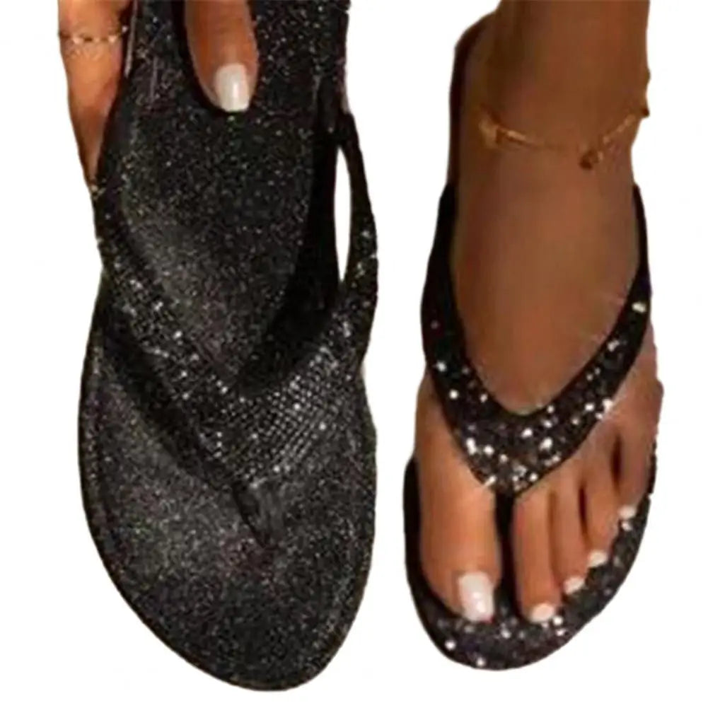 1 Pair Ladies Flip Flops Simple Fashion Peep Toe Beach Sandals Summer Ladies Sandals