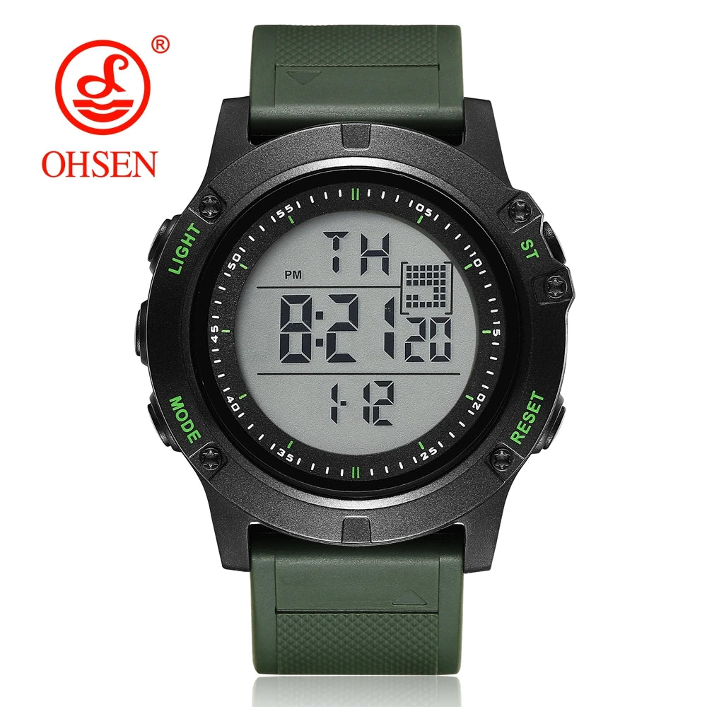 Relojes de hombre Reloj digital impermeable deportivo para hombre Esfera LED grande Moda Caqui Reloj de pulsera militar Reloj Masculino
