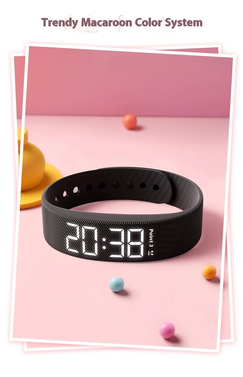 Smart Watch Hombres Mujeres Podómetro Pulsera de fitness Contador de pasos Modo multideporte Pulsera electrónica de moda Simplicidad Smart Band
