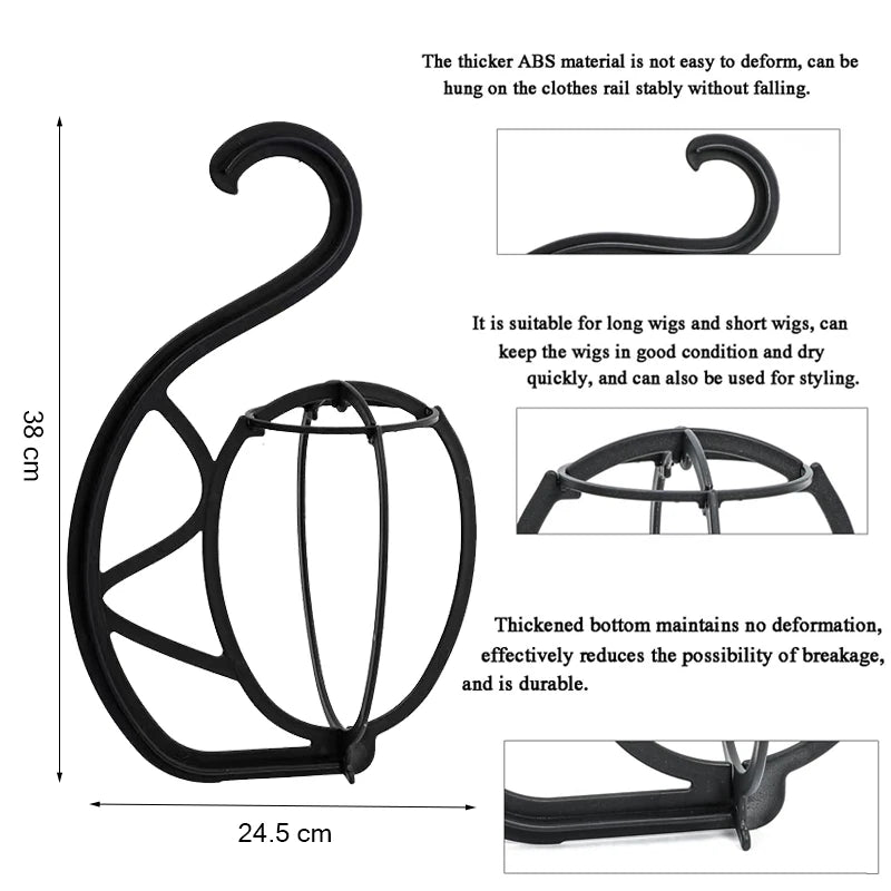 Hanger Wig Head Stand For Multiple Wigs Black Pink White Wig Holder Hat Wigs Dryer Display Styling Tools Hair Storage Rack
