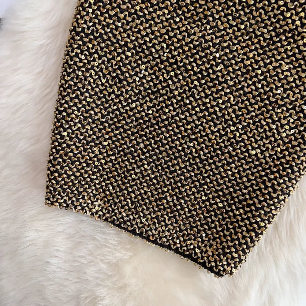Faldas de mujer elegantes con lentejuelas, faldas de mujer formales para oficina, de primera calidad, elegantes y chic, oferta de lujo original estilo coreano de moda