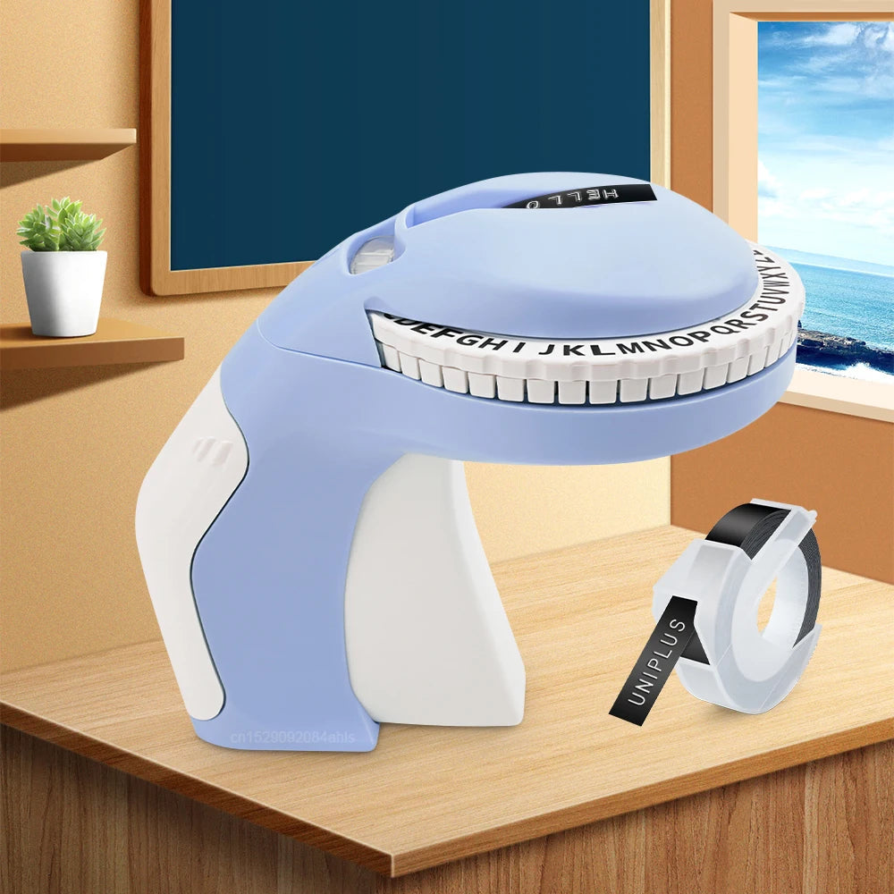 Portable Label Printer B90 Manual Typewriter DIY 3D Embossing Label Tape Handheld Label Maker DIY Sticker Mini Labeling Machine