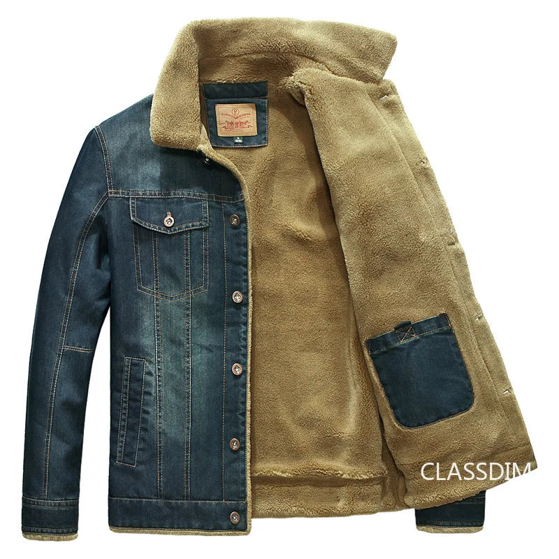 Chaquetas vaqueras para hombre, abrigos de invierno, chaquetas de jean cálidas de lana, chaquetas vaqueras azules casuales para hombre de alta calidad, abrigos vaqueros de nueva moda 5XL
