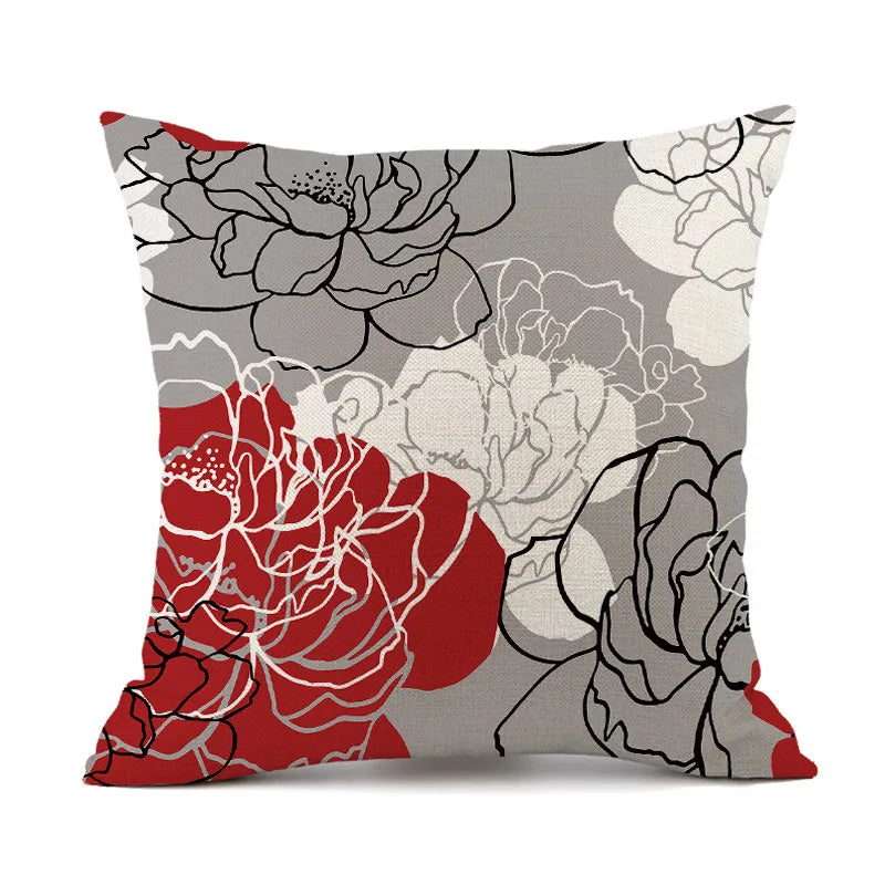 Housse de coussin d'extérieur imperméable 45x45, motif floral, décorative, pour canapé