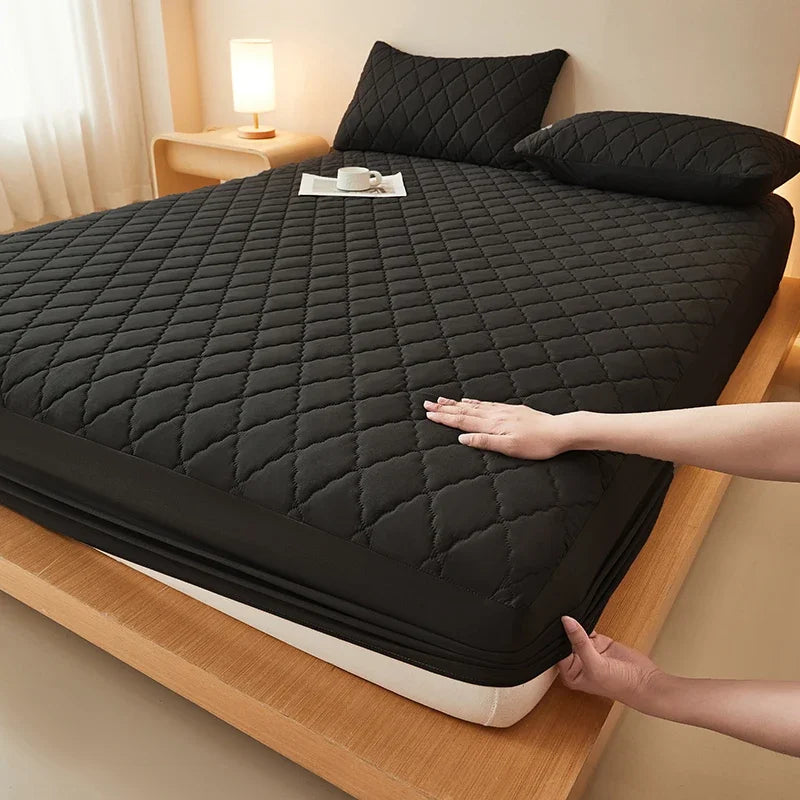 Vanntett madrassbeskytter Preget madrasstrekk Mykt, pustende, tilpasset madrasstrekk 120/150/180/220x200 Vaskbart