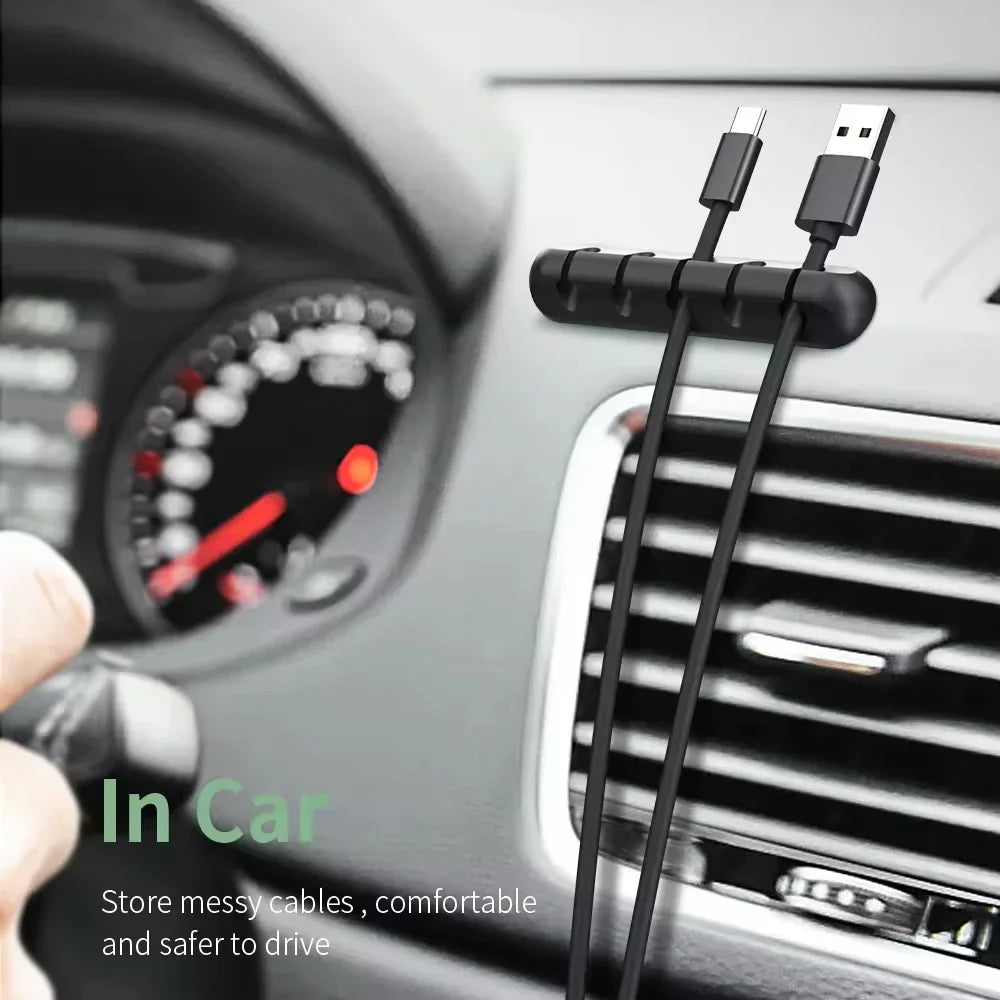Clips adhesivos para cables, organizador de cables para escritorio, cable de carga USB, cable de alimentación para mesita de noche, cable de ratón