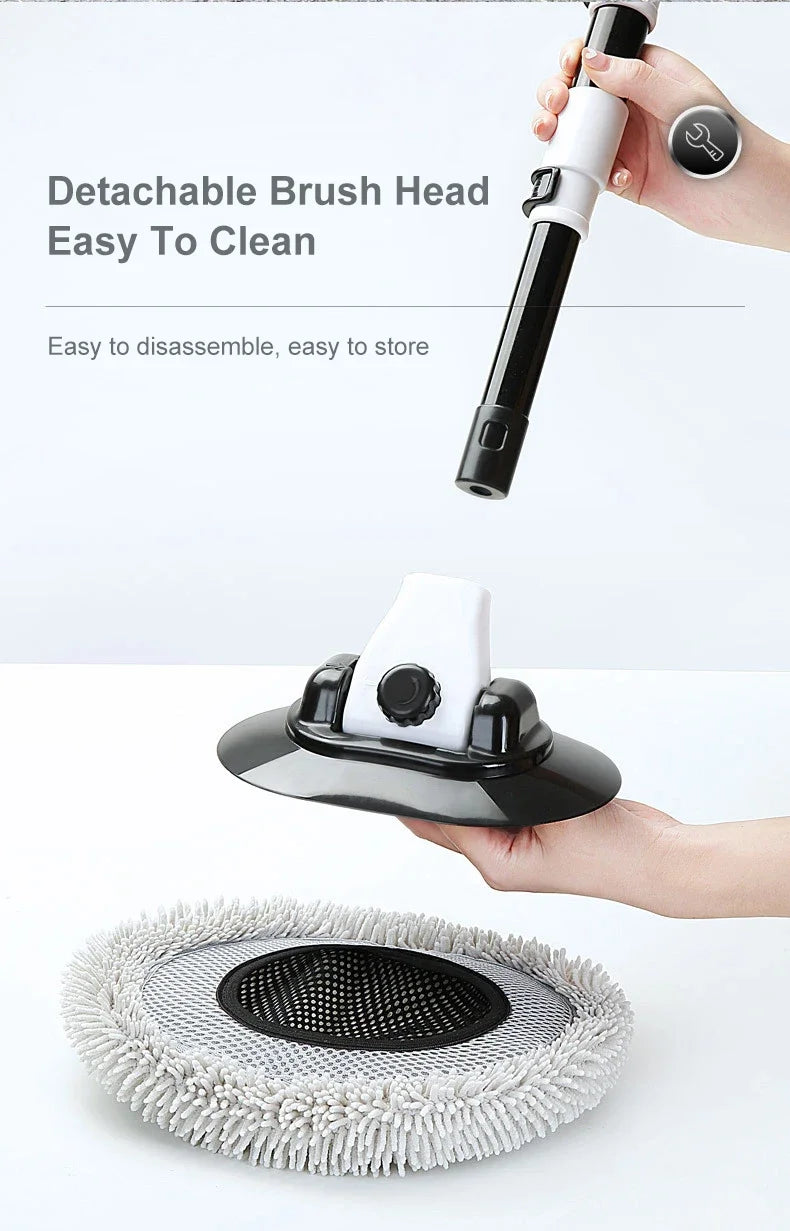 Cepillo de lavado de coches Cepillo de limpieza de coches Mopa de mango largo telescópica Cepillo de chenilla de pelo suave Escoba de chenilla de pelo suave Accesorios universales para lavado de ventanas de coches