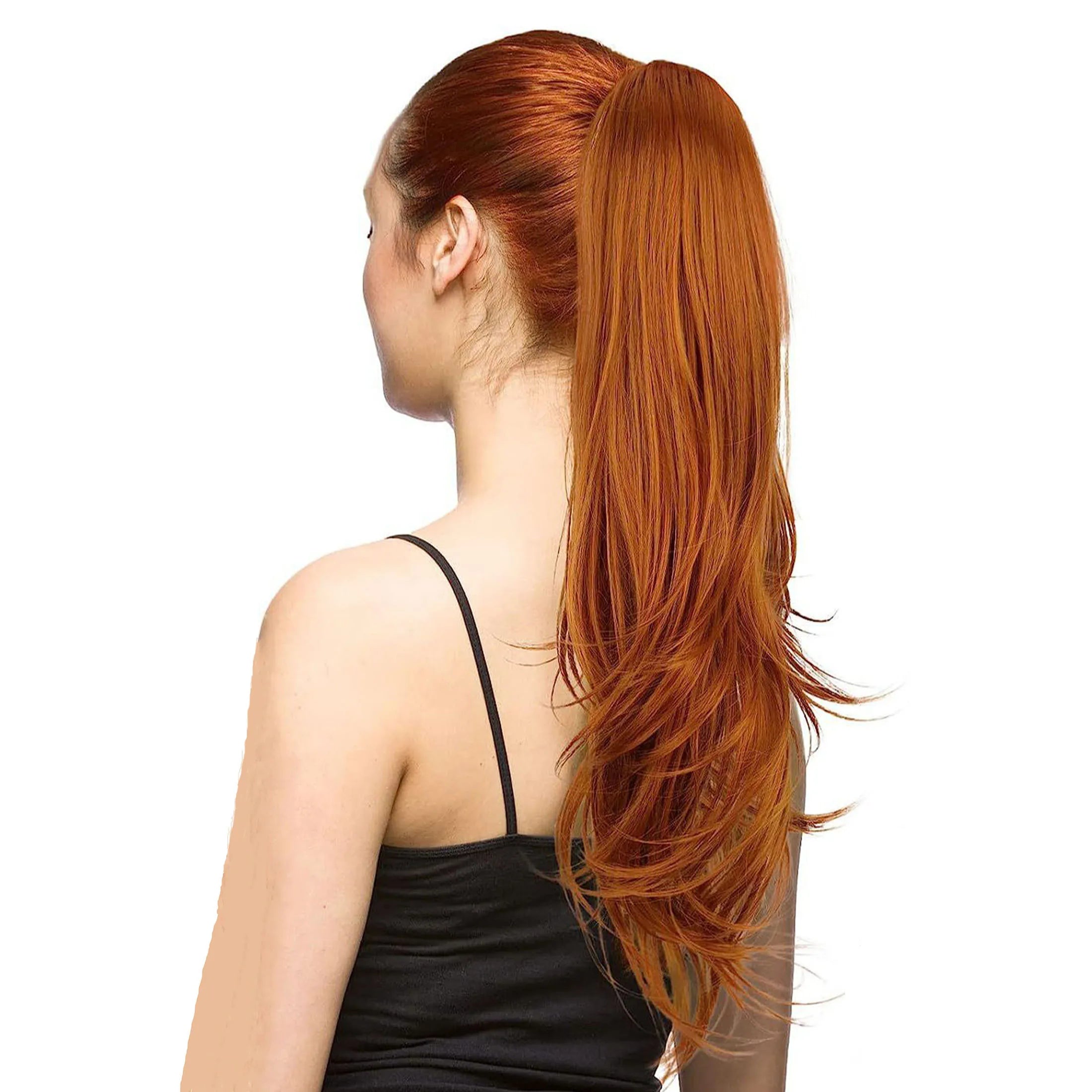 20inch Ponytail Extension Claw Curly Wavy Clip in Hairpiece Ponytail Hair Extensions Orange Long Pony Tail Synthetic for Women