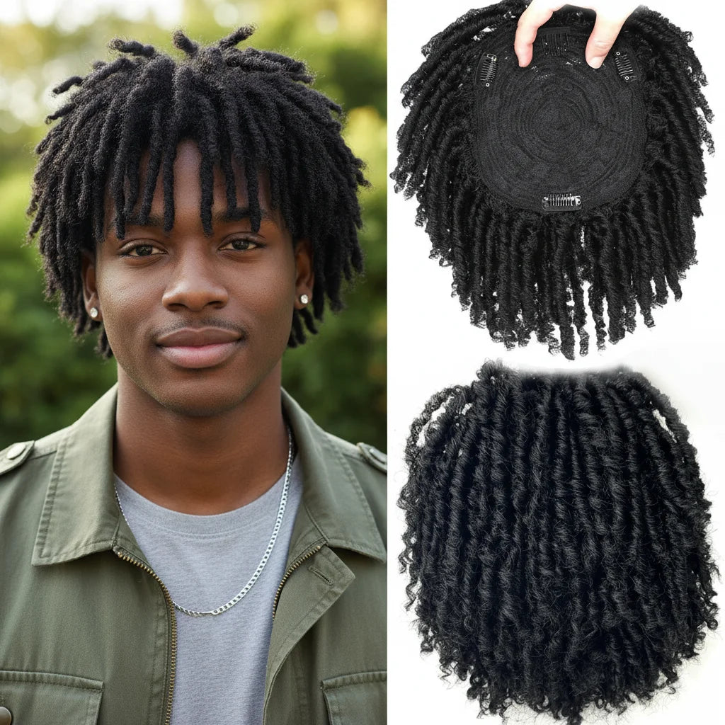 Synthetic Dreadlock Braided Half Wig Black Brown Blonde Gray Soft Faux Locs Cosplay Party Daily Wear Wigs for Women Men