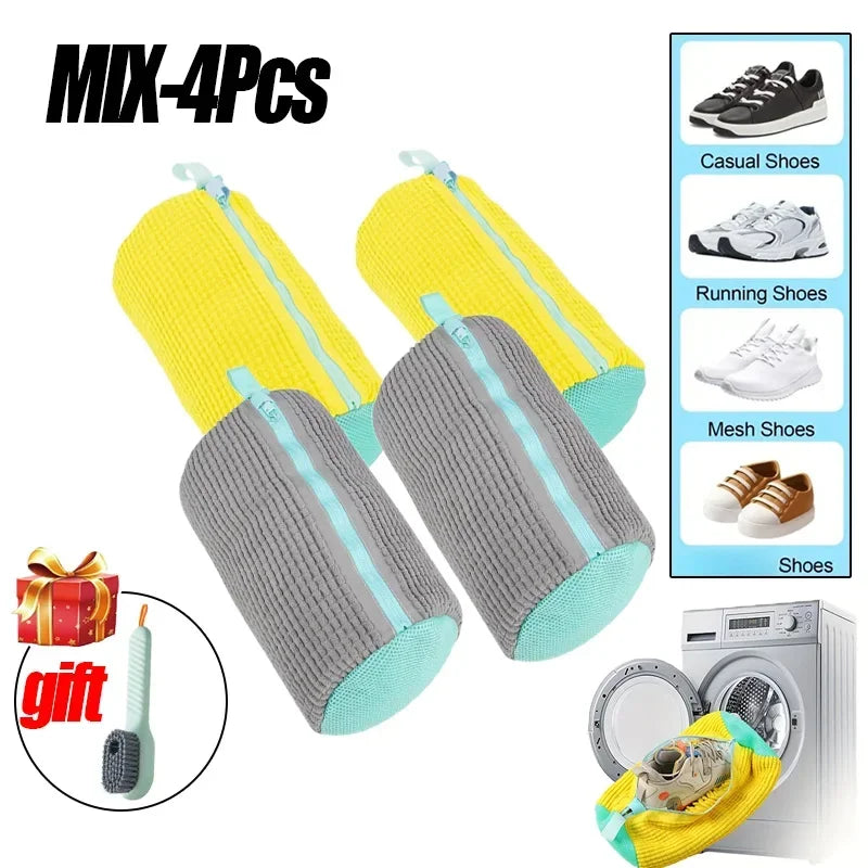 Bolsas de lavandería Bolsa para lavar zapatos a máquina - con cremallera Bolsa de lavandería con abundante pelusa en el interior, perfecta para zapatillas deportivas y calzado informal