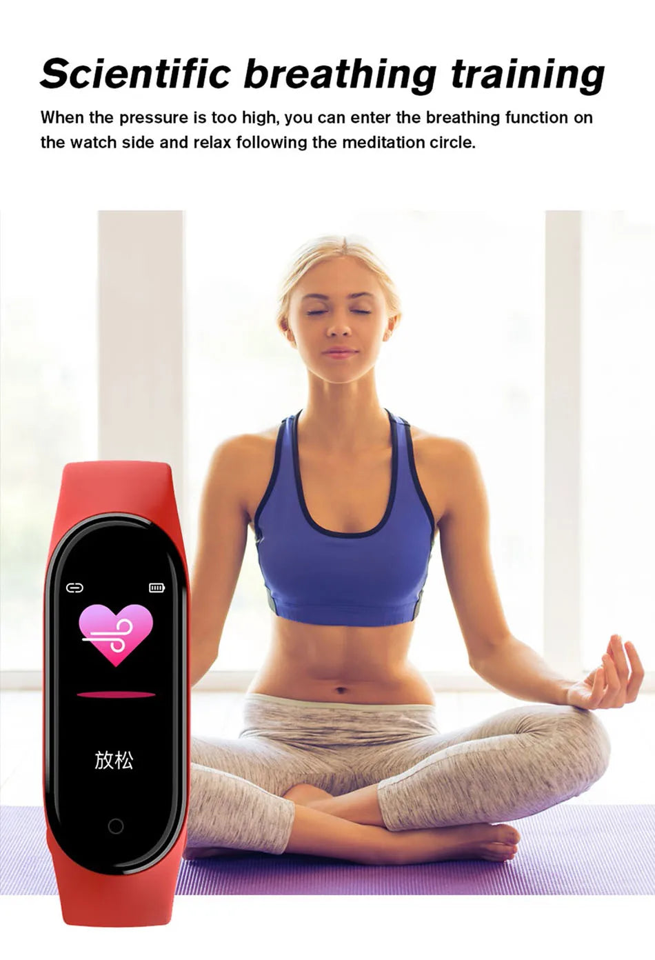 M6 Smartwatch Hombre Mujer Pulsera Inteligente de Fitness Banda Deportiva Monitor de Frecuencia Cardíaca y Presión Arterial Relojes Impermeables Multifunción