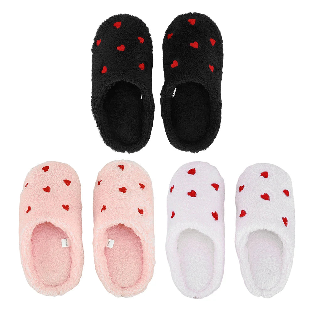 Plush Heart Slippers