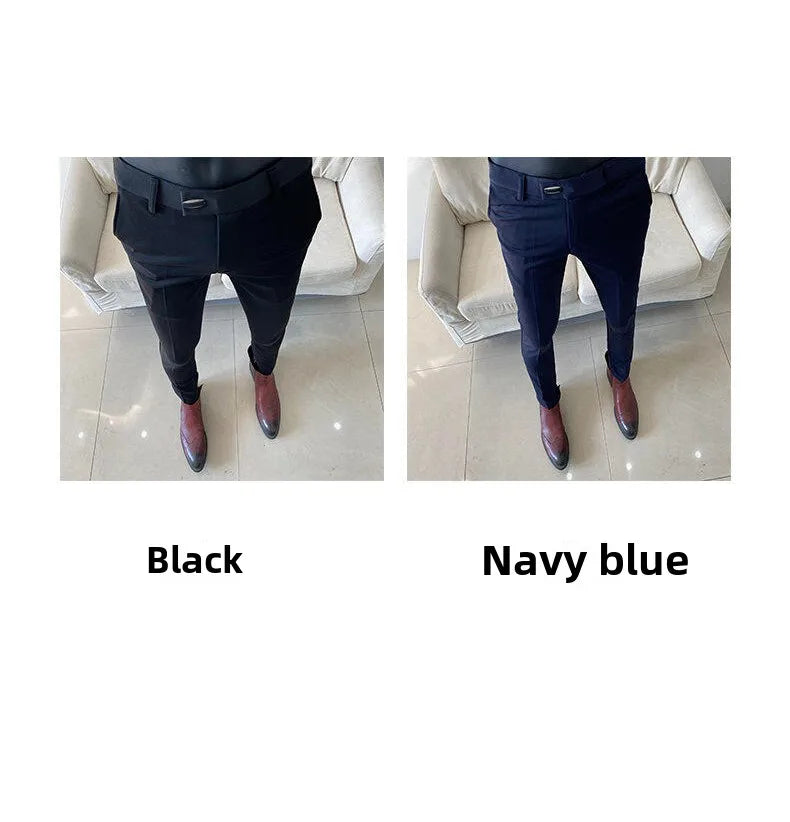 Pantalones de vestir de hombre Otoño Nuevos pantalones de traje sólidos de negocios casuales rectos ajustados pantalones formales Pantalones Hombre Ropa de hombre