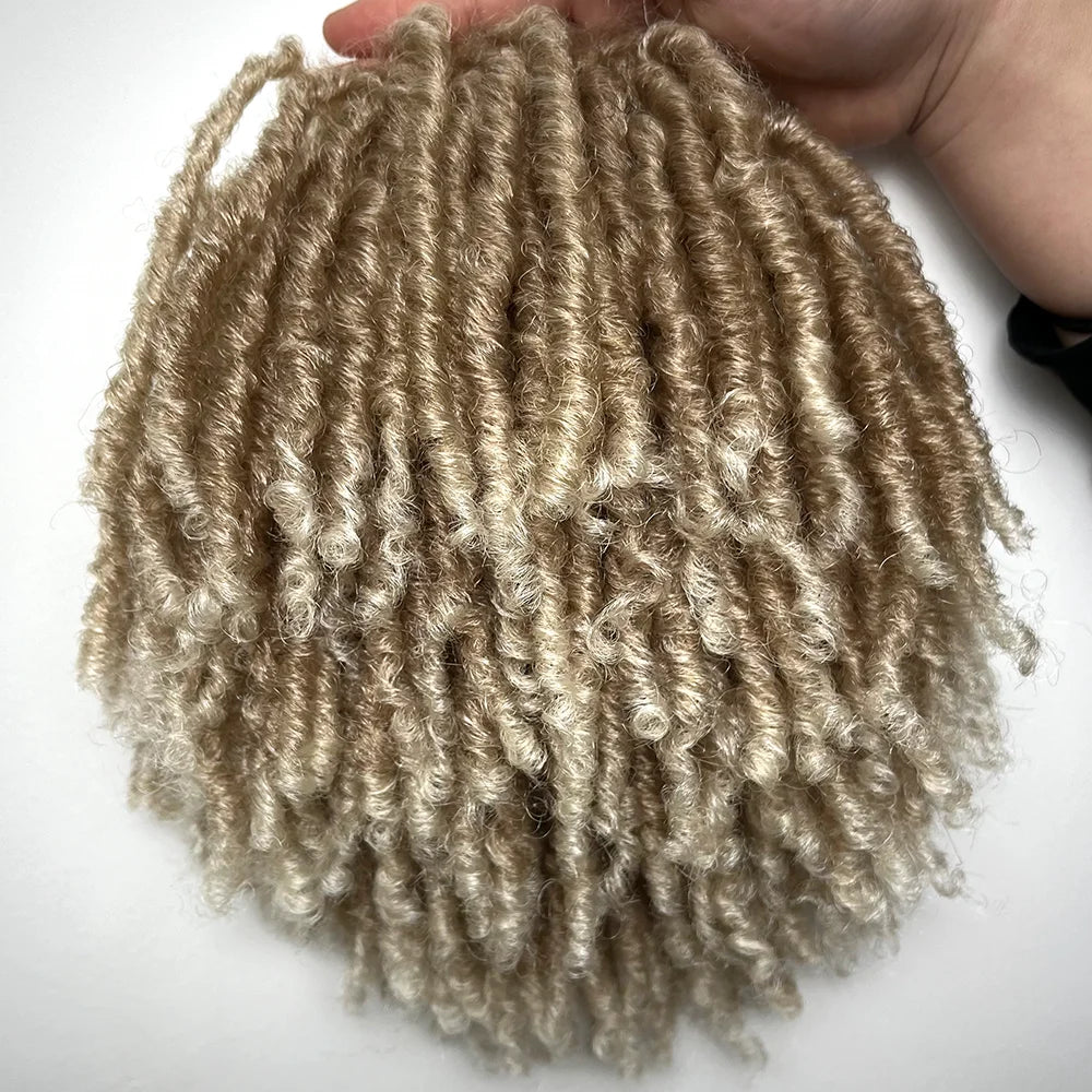 6 Inch Short Dreadlock Wigs Synthetic Braided Half Wig Short Hairpieces Hair Toupee Afro Wigs for Men Black Women