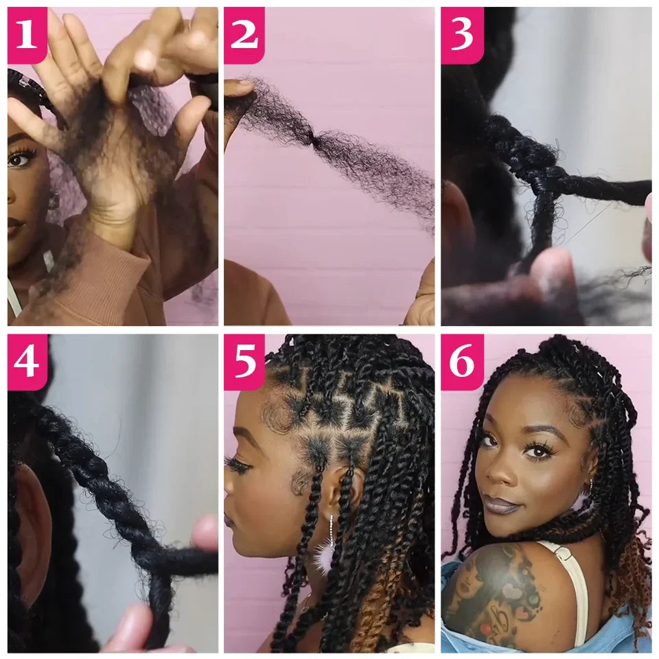 Cabello humano Afro Kinky asequible a granel para rastas Calidad Kinkys Cabello para reparación de rastas, trenzas retorcidas a granel para extensiones