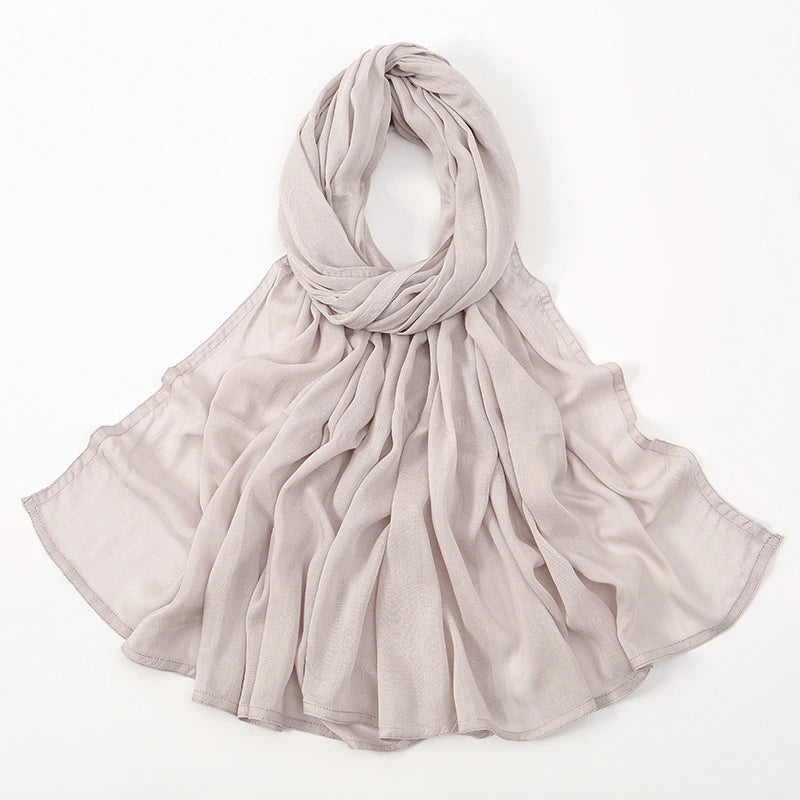 Hijabs musulmanes para mujer, pañuelos finos lisos, chales para mujer musulmana, pañuelo suave de viscosa y rayón, turbante islámico, diadema de 200x85cm