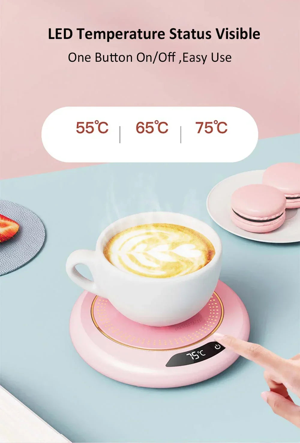 Calentador de Tazas Calentador Eléctrico de Tazas USB para Café Leche Té Almohadilla Calefactora de Agua Posavasos Termostáticos Calentador de Tazas para Hogar Oficina