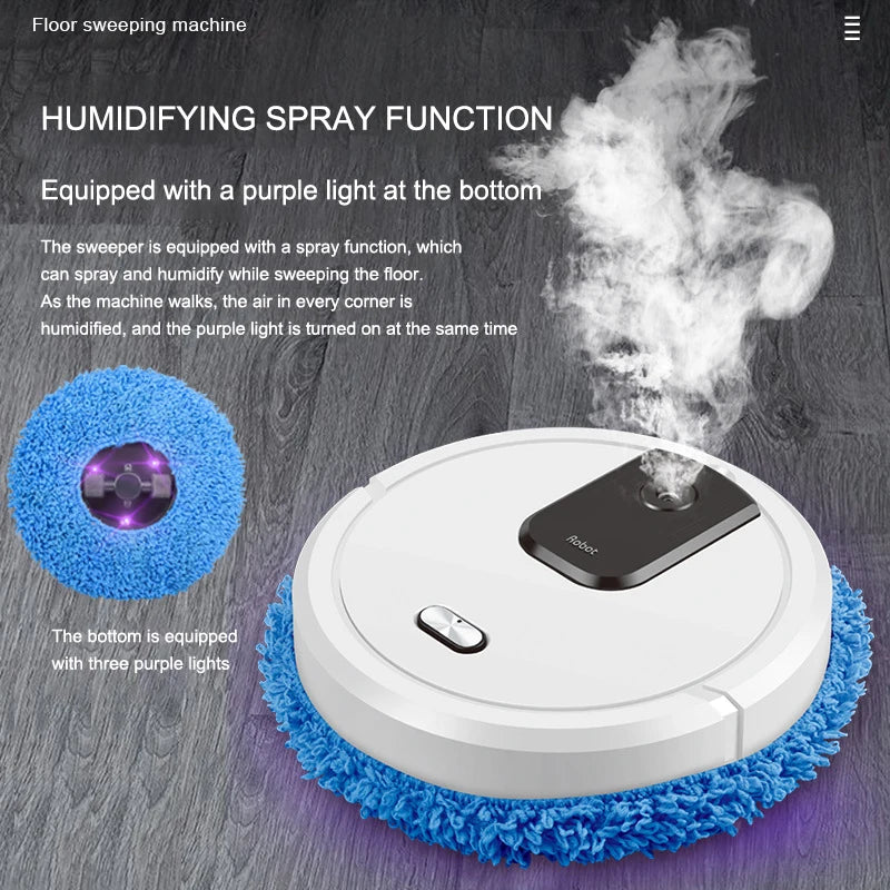 2024 Smart Sweeping and Mop Robot Vacuum Cleaner Dry and Wet Mopping Rechargeable Robot Home Appliance with Humidifying Spray
