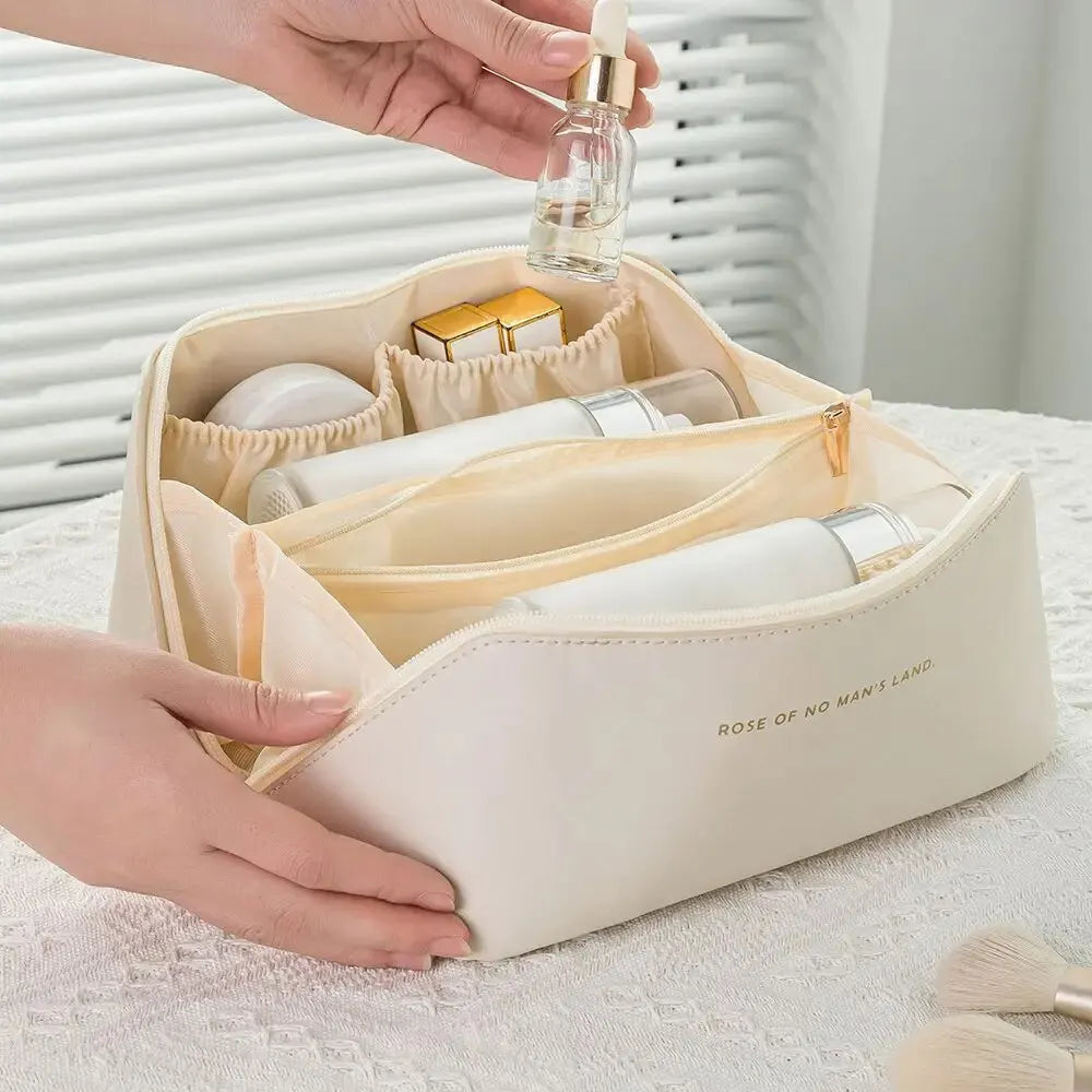 Organizador de maquillaje, bolsa de aseo para mujer, estuche de maquillaje, bolsa de almacenamiento, caja de lujo para mujer, neceser, bolsa organizadora con cremallera para viaje