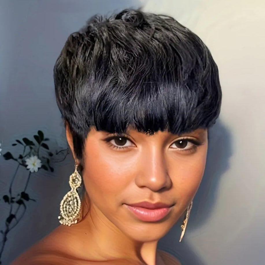 Black & Brown Pixie Wig