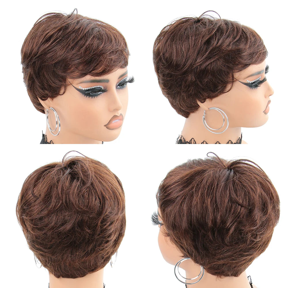 Chocolate Brown Pixie Wig