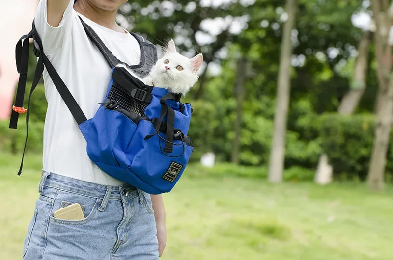 Bolsa transportadora transpirable para perros, mochila portátil para viajes al aire libre, transportadores reflectantes para gatos, accesorios para perros Bulldog Francés