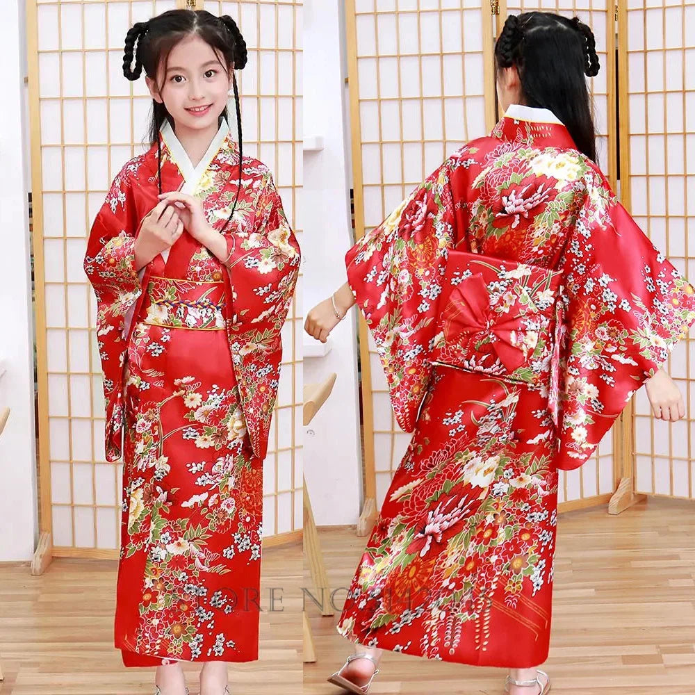 Girls’ Japanese Yukata Kimono