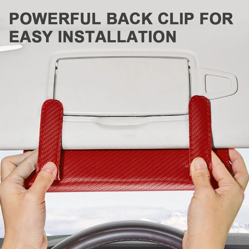 SEAMETAL Parasol de coche con dispensador de pañuelos, caja de pañuelos universal para interior de coche, bolsa de almacenamiento de toallas de papel de fibra de carbono, cajas de pañuelos para parasol