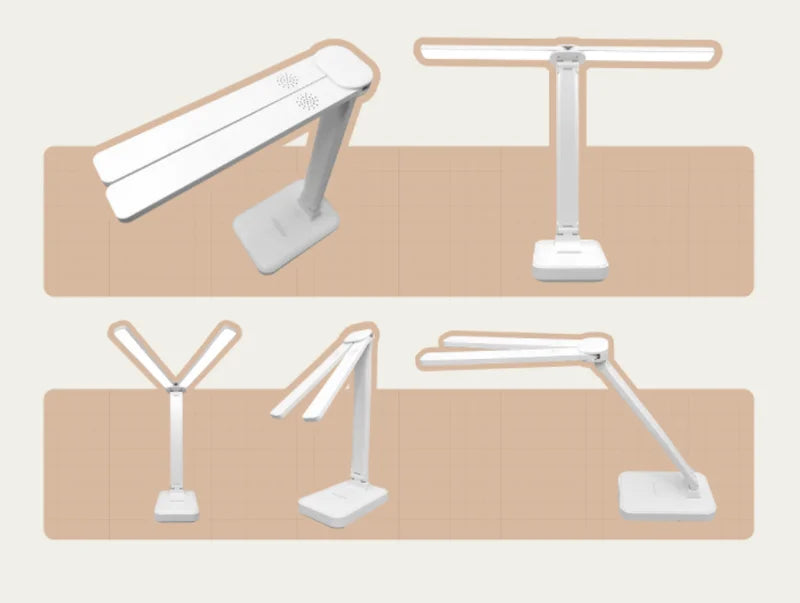 Lampe de bureau LED rechargeable par USB, 3 niveaux d'intensité, tactile, protection des yeux, pliable, idéale pour la chambre à coucher
