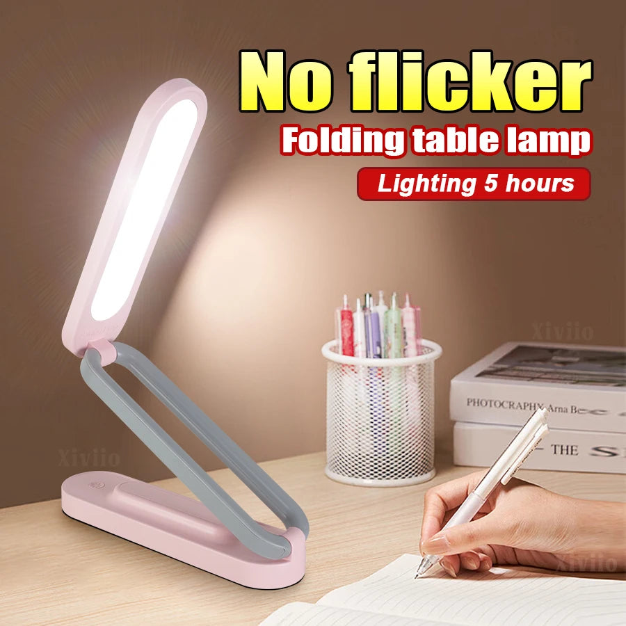 LED Desk Lamp for Office Home & Battery Operated Lamp Rechargeable Lamp Foldable,Portable, Small Desk Lamp Wireless Reading Lamp