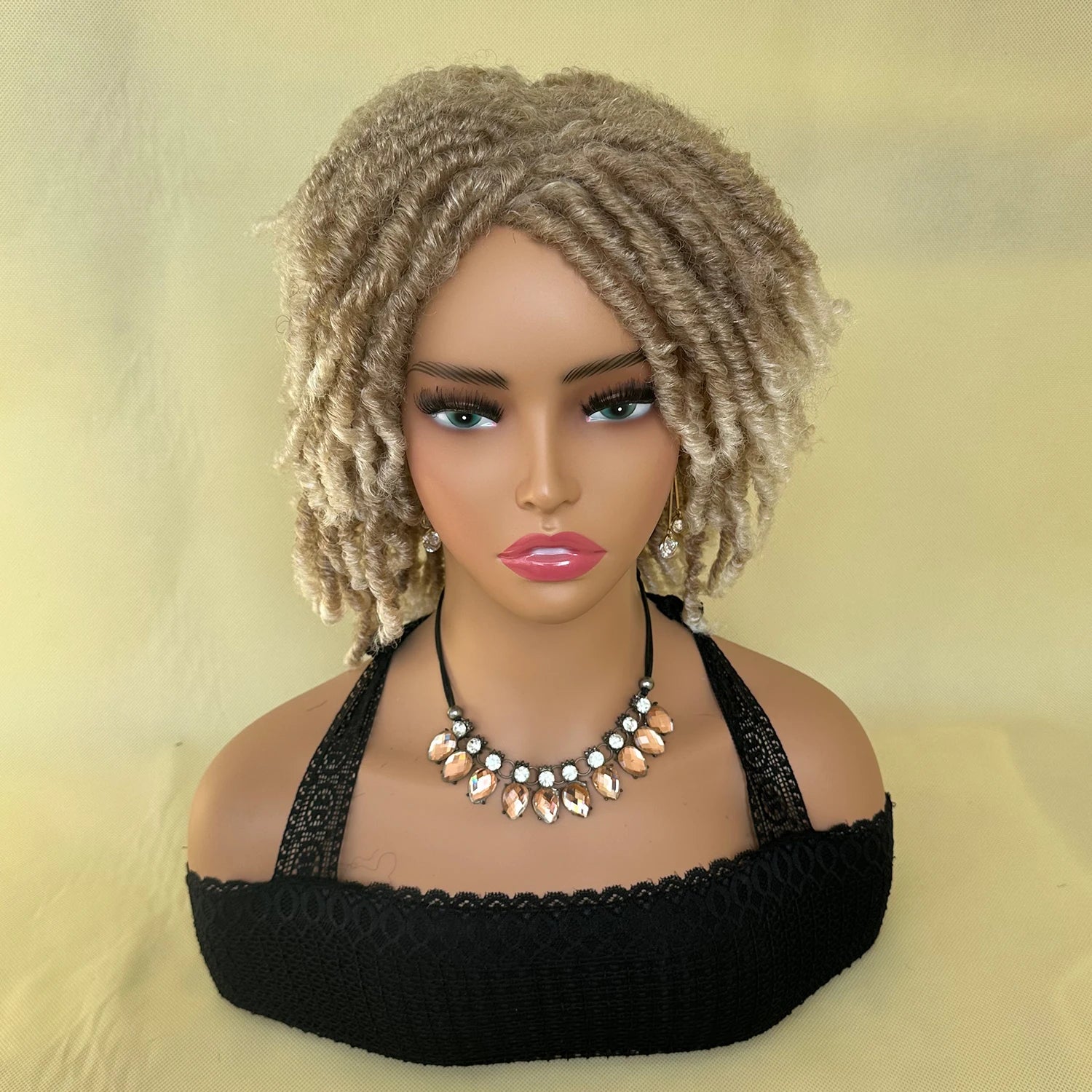 Peluca Afro Bob de rastas, peluca trenzada sintética de ganchillo con rastas falsas, versátil estilo de rastas cortas para mujer