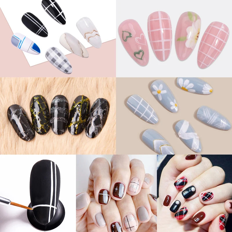 Pincel de arte de uñas delineador fino profesional para manicura, juego de pinceles de decoración de uñas, pintura francesa, gel UV, acrílico, herramientas de decoración