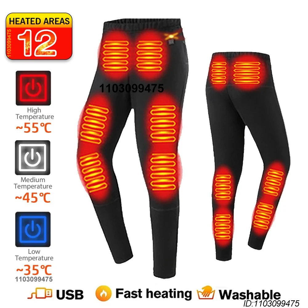 Varmet undertøy 28 områder turskjorter skiutstyr topper bukser menn kvinner termisk undertøy USB varmejakke vinterklær