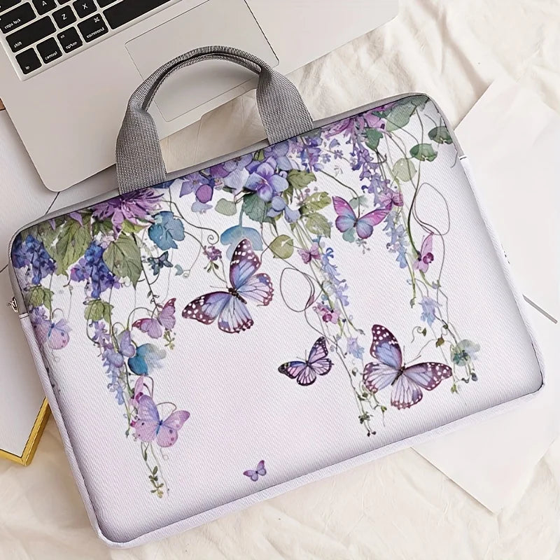 Purple Butterfly Laptop Bag Set