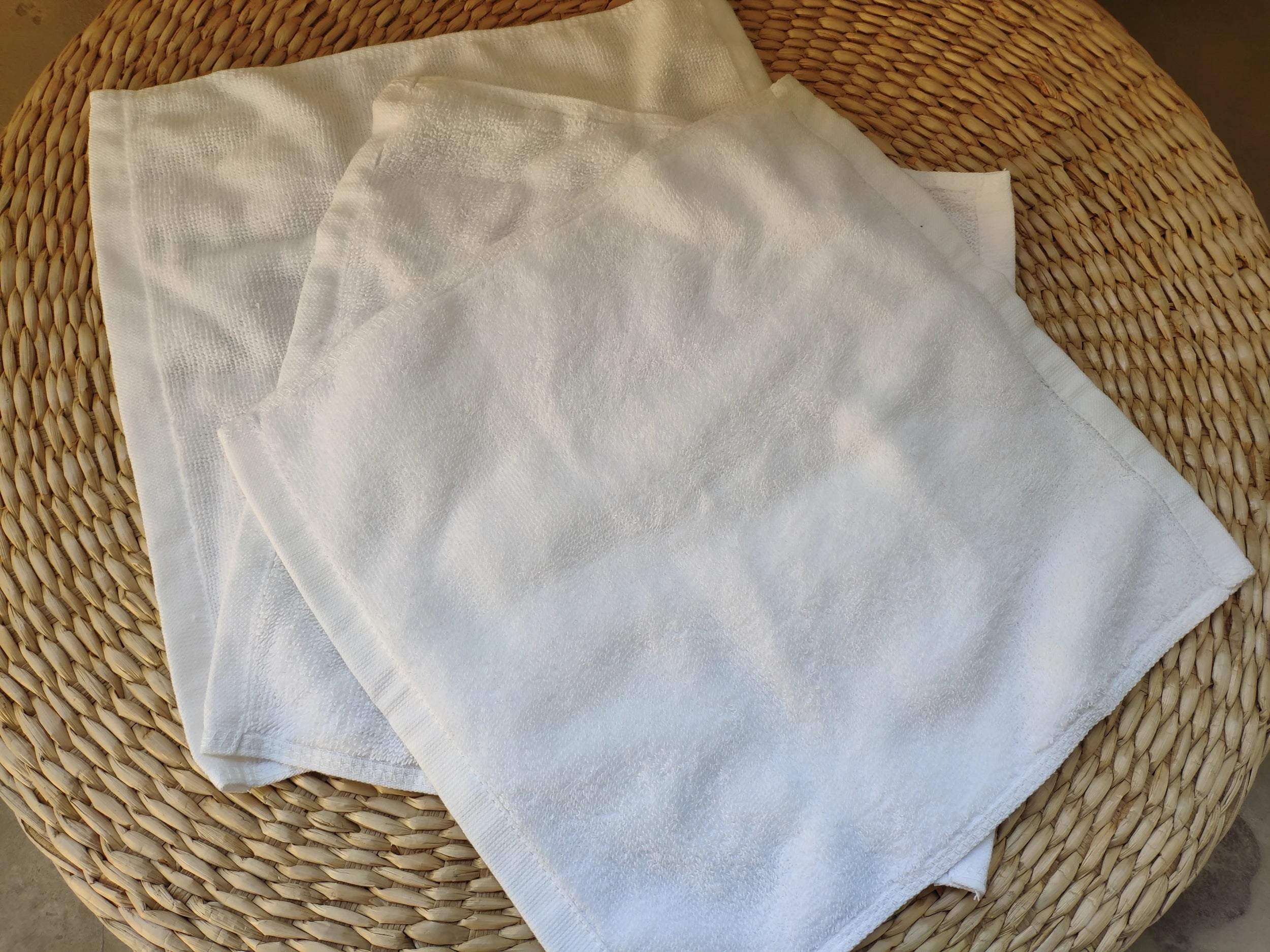 10 unidades/lote Toallas pequeñas blancas para manos y cara, para cocina, hotel, restaurante, jardín de infancia, toalla de algodón para salón de belleza