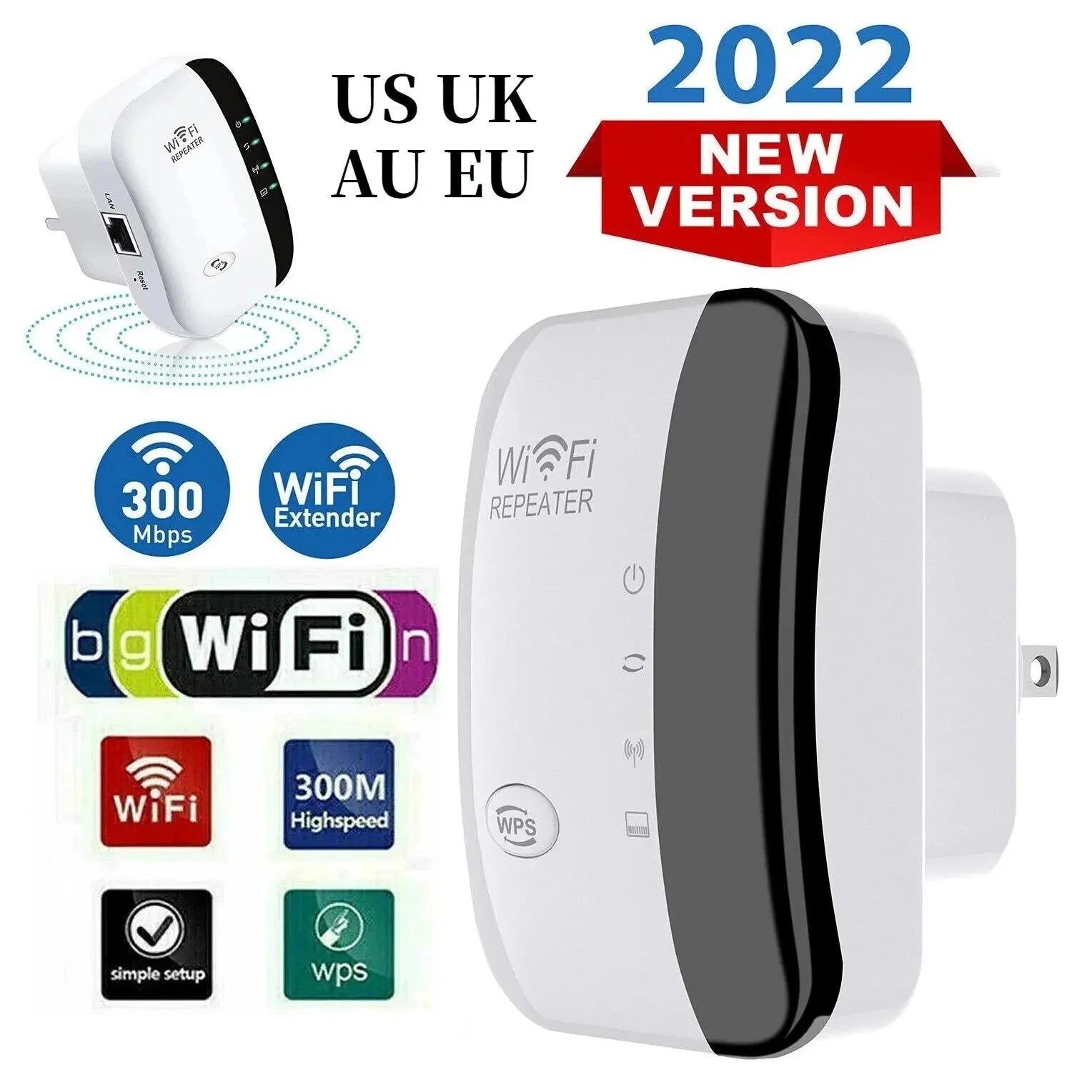 Amplificador de señal inalámbrica Extensor WiFi Repetidor de red Panecillo al vapor Amplificación de señal de router doméstico de banda ancha AP