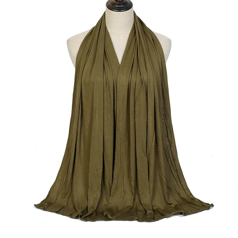 Modal Cotton Jersey Hijab Scarf Long Muslim Shawl Plain Soft Turban Tie Head Wraps For Women Africa Headband 170x60cm