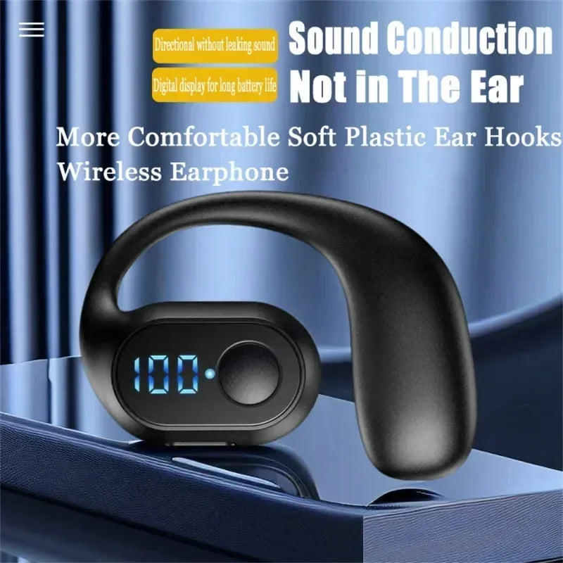 Auricular Bluetooth 5.3 TWS Inalámbrico de Gancho Orejero Auricular HiFi Estéreo con Reducción de Ruido Impermeable para Huawi Xiami