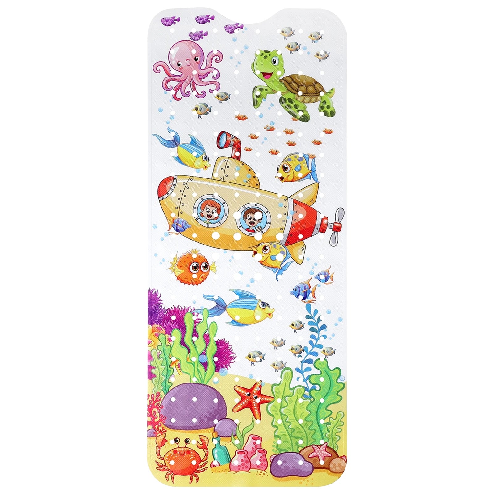 Large Cartoon Bath Mat Baby Kids Cute Sea World Anti-Slip Shower Bathtub Mats With Sucker Soft Massage Pad