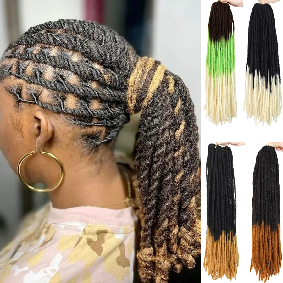 20inch Soft Straight Crochet Hair Braids Synthetic Dreadlocks Extensions Kanekalon Fiber Faux pro Braiding for Black Women
