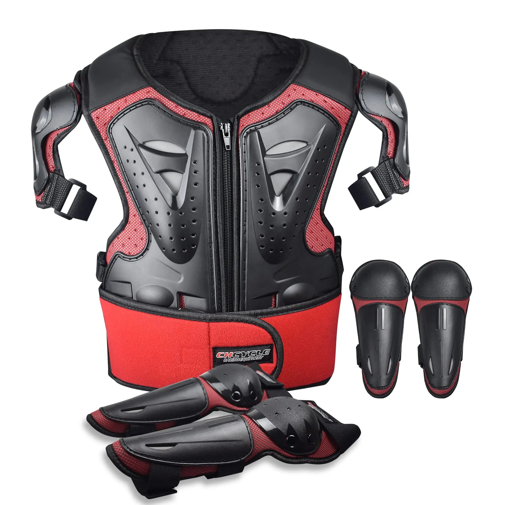 Kids Motorcycle Armor Suit Dirt Bike Gear Chest Protector Motocross for Kids Chest Protective Gear with Elbow Knee Pads Guards