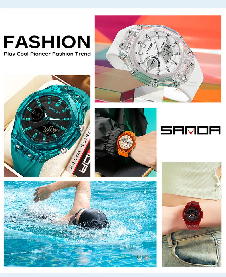 Relojes deportivos digitales para hombre, marca de lujo, relojes de pulsera de cuarzo para hombre, reloj de pulsera multifunción de doble pantalla
